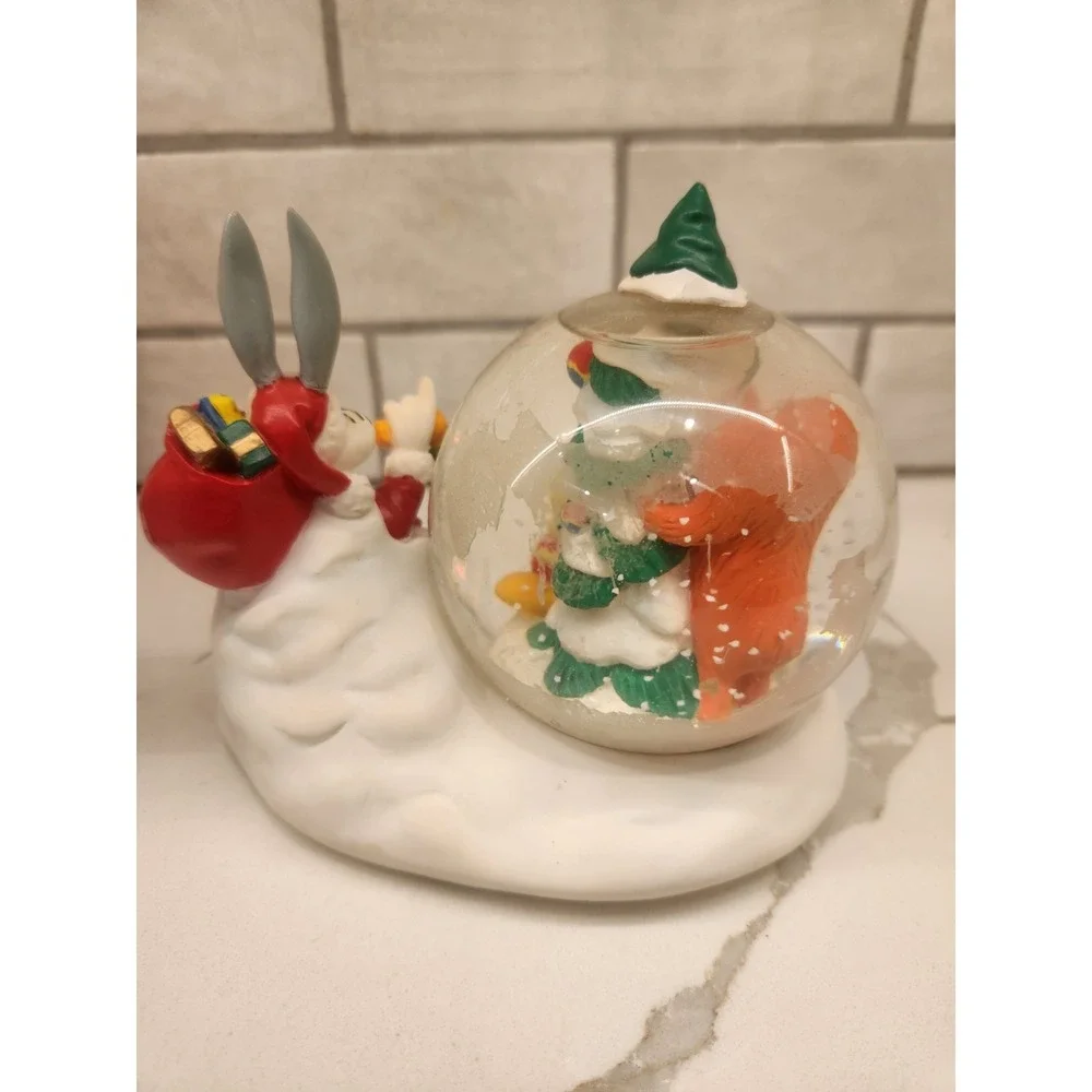 Vtg RareWarner Bros Looney Tunes‎ Bugs Bunny Tweety Gossimer Christmas Snowglobe